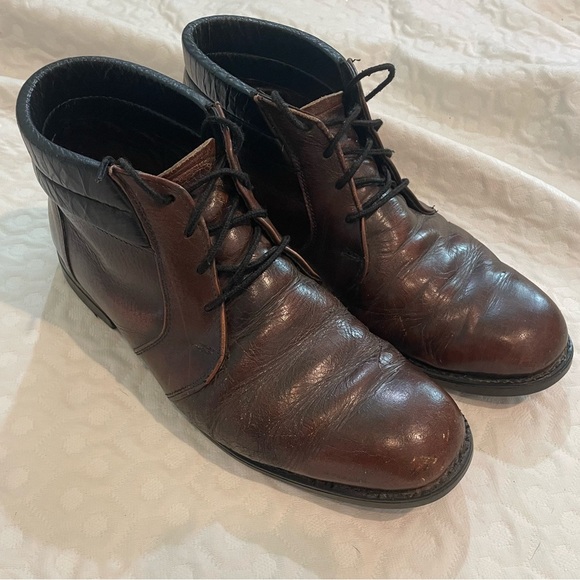 Vtg Mason USA Mens Sz 8.5 D Leather Work Ankle Lace Up Chukka Boots FAIR No Slip - Picture 1 of 13